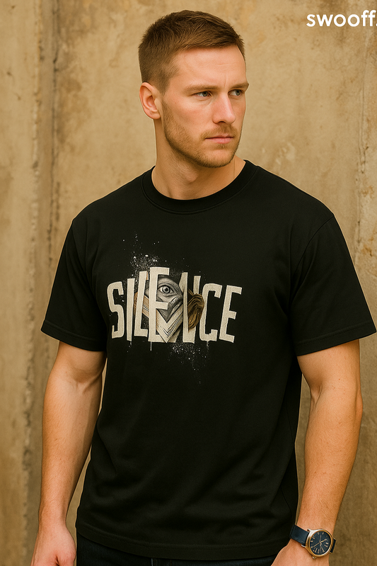 Silence Graphic Tee – Black